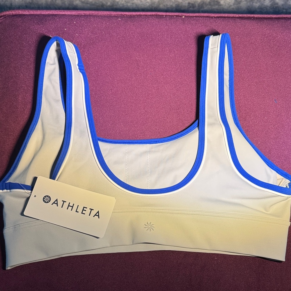 Athleta Grey and Blue Sports Bra